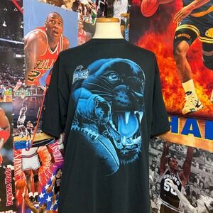 Vintage 90s Carolina Panthers‎ Pro Player  NFL Football T Shirt Sz 2XL